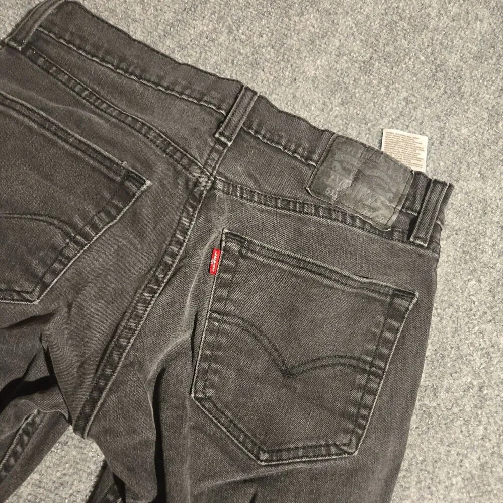Levis 511 Jeans Mens 30x30 Black Slim Straight Denim Dark Wash Casual 5 Pocket
